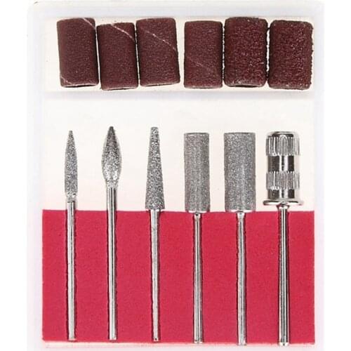 Diamond Rotate Nail Drill Bits Electric Nail File Cuticle Cutter Tips Clean Burr Sander Manicure Nail Sanding