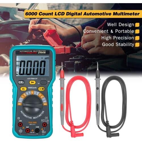 Automotive Multimeter 6000 Counts True RMS LCD Digital Universal Meter with Flashlight