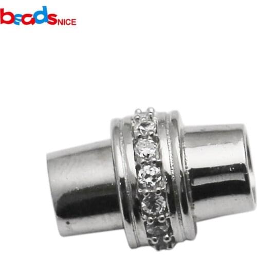 Beadsnice Sterling Silver Magnetic Clasp Leather Cord Ends for Bracelet and Necklace Making DIY Accessories ID 35308