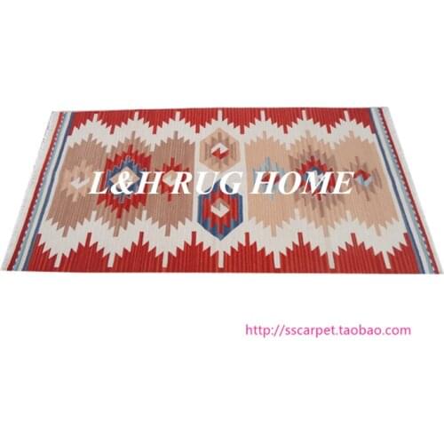Free shipping 740x1440mm kilim carpets hand knotted woolen carpets Turkish style kilim wool rug