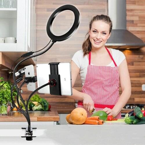 Large Ring 20CM Selfie Led Fill Light Clip-on Stand f/Youtube Vedio Live Stream Makeup Studio photograph Beauty cast Lighting 8"