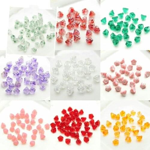 50 PCS 5*6mm Crystal Lampwork Loose Lotus Seed Spacer Beads For Jewelry Making DIY Earrings Bracelet Necklace Accessories