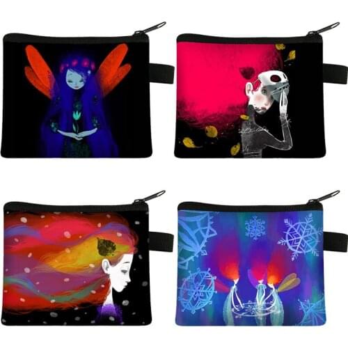 Colorful Illustrator Girls Coin Purse Boys Girls Cute Wallet Women Multi-functional Key Credit Card Bag Pouch Purses Kids Gift