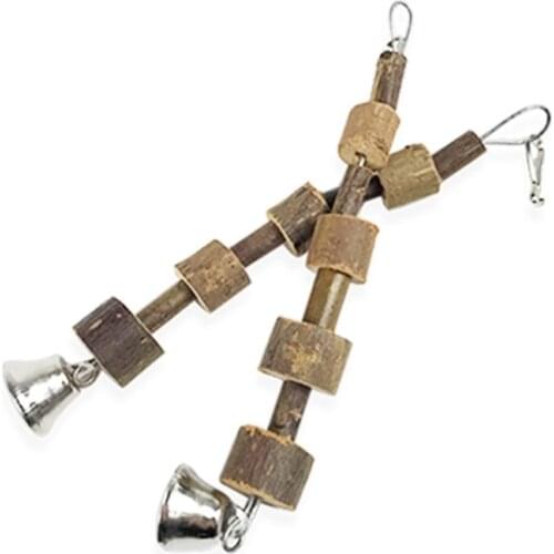 Bunny Wooden Hanging Chew Toy Hamster Molar Skewers for Rabbits Squirrel Gerbils Small Pet Grinding Chewing Playing Teeth Care