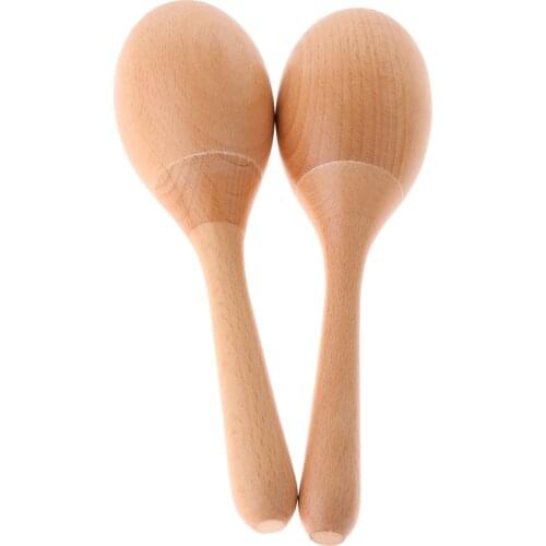 Wooden Maracas Toys Musical Instruments, Wood Sand Hammer Exercise Auditory Bell for Baby Children