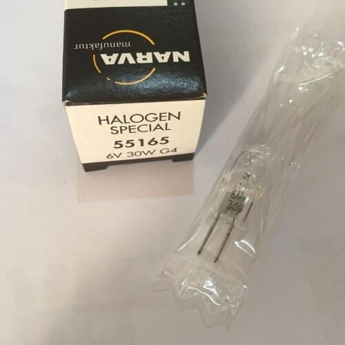 NARVA 55165 6V 30W G4 halogen bulb,ZEISS JENA NIKON OLYMPUS microscope projector light,6V30W bi-pin lamp