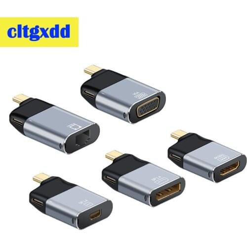 USB Type-C to Vga DP RJ45 miniDP 4K 60Hz HD Video Converter HDMI-compatible 2 Gen Adapter With Charging Port For MacBook Huawei