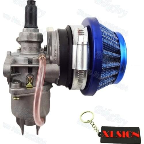 Carburetor Carb Carby + Steel 44mm Air Filter Blue + Stack 47cc 49cc Mini Moto Dirt Pocket Bike ATV Quad Minimoto Minicross