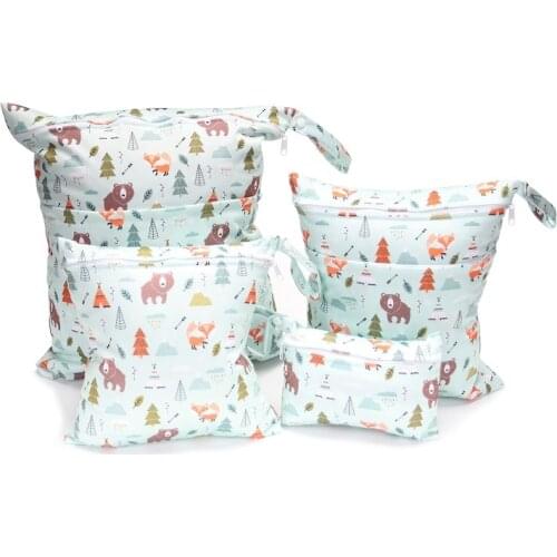 [CHOOEC] Combination 4-piece set Wet Bag Washable Reusable Cloth diaper Nappies Bags Waterproof Swim Sport Travel Carry bag