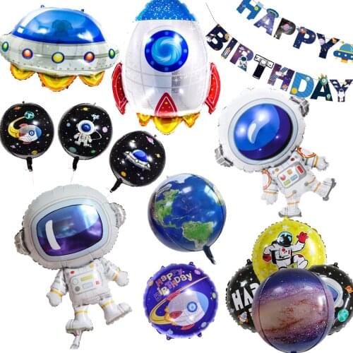 Outer Space Party Decorations Galaxy Solar System Birthday Party Supplies Spaceship Planets Garland Balloons Boy Birthday Party