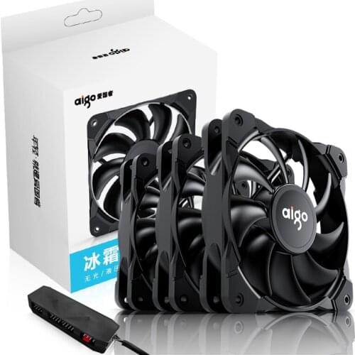 Aigo Frost PWM Case Fan 120mm 4pin 12V Computer Fan Adjust Fan Speed Mute CPU Cooling Quiet Black 9 Blades with Screws PC Cooler