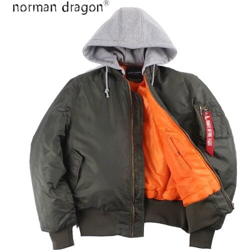 2020 Winter oversized MA-1 with hooded streetwear hip hop army military coats clothes bomber flight air force pilot jacket men