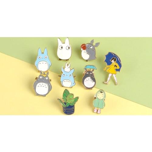 Cute Totoro Lapel Pins Little Girl Mei and Sister Cartoon Brooches Badges Backpack Enamel Pins Jewelry Gifts For Fans Friends