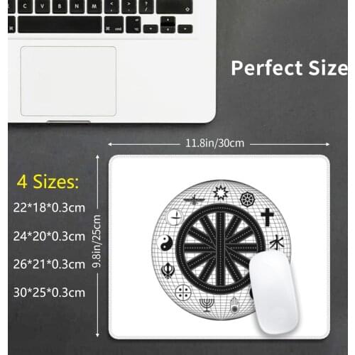 World Of Global Religions. Mouse Pad DIY Print Ahimsa Ahura Mazda Bahai Black Buddhism Christian