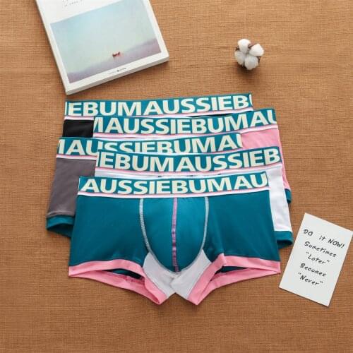 Pure cotton mens trendy letter underwear breathable sweat absorbing young students' Boxers aussiebum swimwear men underwear