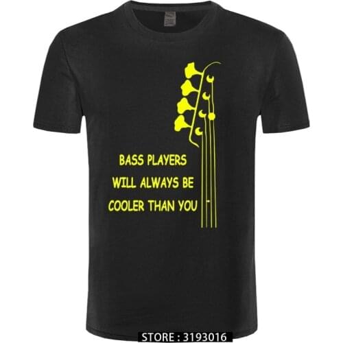 New Summer Style Bass Guitar Players Are Cool T-shirt Funny Double Rhythm Electric T Shirt Men Short Sleeve Top Tees