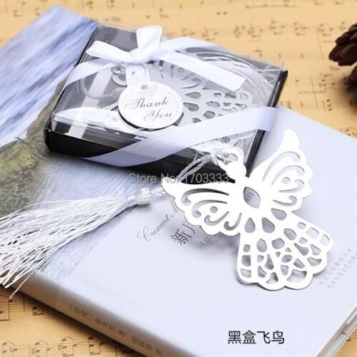 Wholesale- exquisite wedding gifts angel monolithic metal bookmark with tassel for Back To School students favors