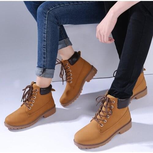 Couple Martin Boots, Mens Boots, PU Boots, Womens Big Boots, Big Yellow Shoes, Short Boots