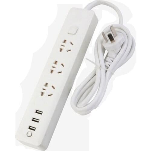 Power Strip Socket Portable Strip Plug Adapter with 3 USB Port 2.5M/1.5M Power Cord Wall Charger Adapter For Phone Home