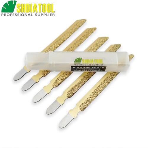 DIATOOL 5pcs 4"/100mm Diamond Jig Saw Blades for stone, concrete, masonry, tile, professional Vacuum Brazed diamond tools