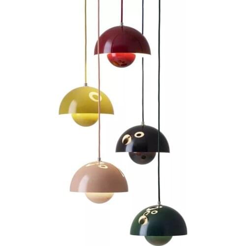 Modern minimalist bud LED chandelier creative semicircle restaurant dining room coffee shop bar bedroom living room Nordic lamp