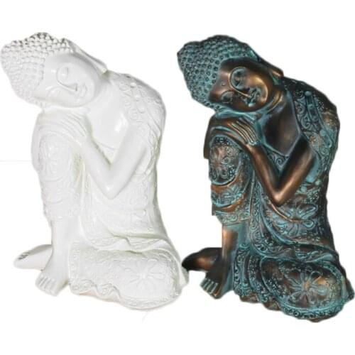 Buddha statues in Southeast Asia resin modern art sculptures, Vintage sleeping Buddha statue Handmade garden home craft statue