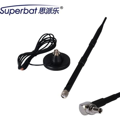 Superbat 700-2600Mhz 9dbi 4G LTE Antenna Aerial Signal Booster with Magnetic Base CRC9 Plug RA 3M Cable RG174 for Huawei