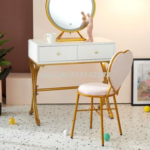 Dressing table stool modern minimalist ins Nordic bedroom girl backrest net red manicure milk tea shop makeup chair