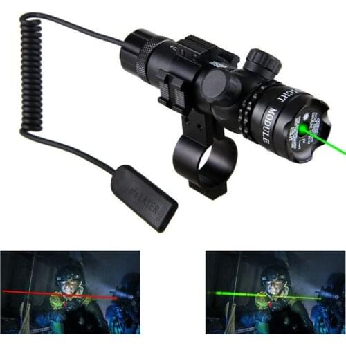 Tactical Green /Red Dot Laser Sight Rail Barrel Scope Mount Remote Pressure Switch for Picatinny Hunting Laser Sight Accessories