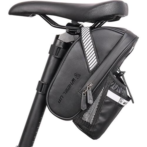 Bike Saddle Bag Waterproof Bike Bag with Water Bottle Pouch Under Seat Pack for Mountain Road Bike Saddle Bag