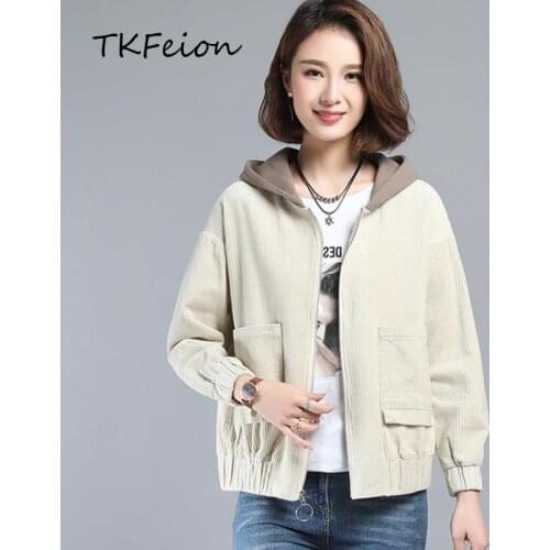 Women Casual Jacket Plus Size 3XL 2021 Spring Autumn Female Hooded Coat Clothes Green Beige Brown Color Three Quarter Zippers