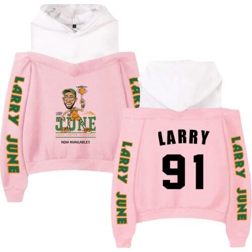2021 Harajuku Larry June 2D Printing Women popular Hooded Off-Shoulder Hoodies Sweatshirt