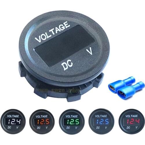 1pc Modified DC waterproof digital display car voltmeter car motorcycle battery LED voltmeter 12V DC5V-48V LED Panel red blue