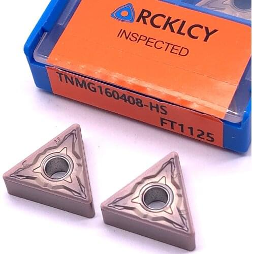 10pcs RCKLCY TNMG160408 HS FT1125 machining stainless steel Turning Tool CNC carbide inserts indexable end milling cutter