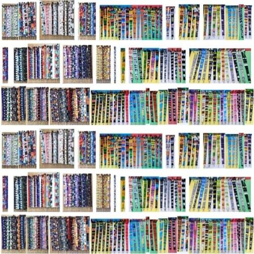 1000design cartoon 10pcs/20pcs/50pcs/100pcs Random pattern color mix Key Lanyard Badge ID Cards Holders Neck Straps with Keyring