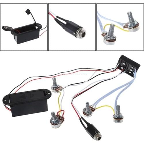 2 Band Active Bass Guitar EQ Equalizer Preamp Circuit Pickup Black Dropship