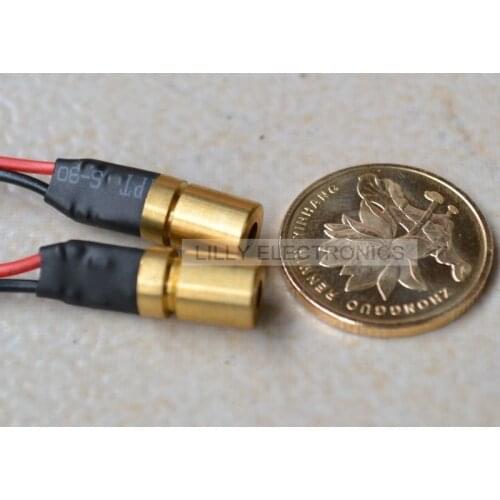 2 Pieces Mini 3V DC 3.5mW 650nm Red Laser DOT Module 8x13mm