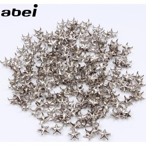 200pcs/lot 10mm Metal Star Silver Rivets Garments Accessories DIY Scrapbooking Embellishment Handmade Shoes Bags Fastener Brads