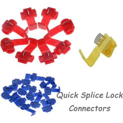 3 Sizes Red Blue Yellow Electrical Quick Splice Lock Connector 100pcs 22-18 18-14 12-10AWG Wire Cable Crimp Connectors Set
