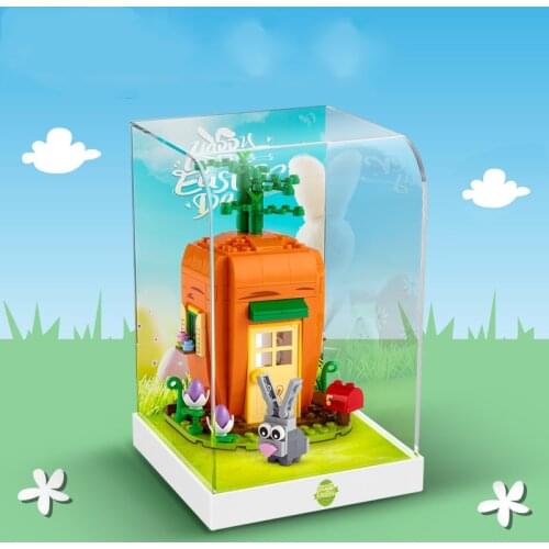 3mm Building Block Acrylic Display Box Show Case for 40449 Bunnys Carrot House Easter (Not Including Block Kit)