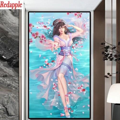 Diamond Painting Flower woman 5D DIY Diamond Embroidery petal girl Mosaic Full Square round Drill Home Decor new arrival gift