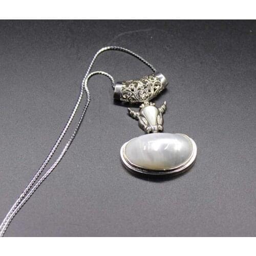 Free shipping Big white mabe keshi pearl necklace crescent lanternpendant fine jewelry