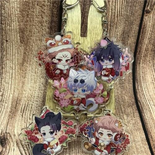 Jujutsu Kaisen Keychain Badge Accessories Anime Itadori Yuji Gojo Satoru Ryomen Sukuna Cosplay Props Key Chain Cartoon Pendant