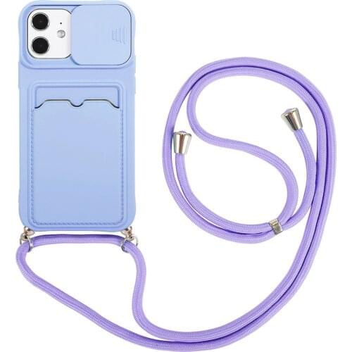 Camera Lens Wallet Card Crossbody Necklace Lanyard soft phone case for iphone 12 11 Pro Max Mini X XR XS 7 8 plus SE 2020 cover