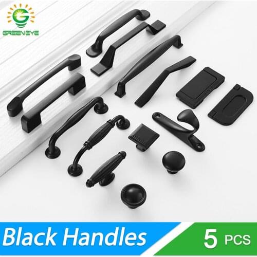 Black Handles for Furniture Cabinet Knobs and Drawer Knobs Cabinet Pulls Cupboard Handles Knobs and Kitchen Handles simple style