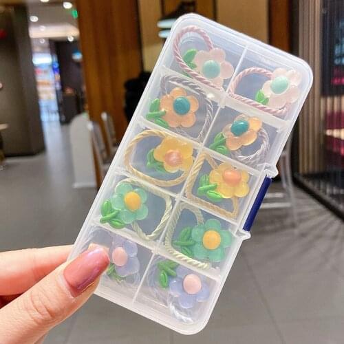 Children baby girls hair ring cute hair rope high elasticity color head rope princess hair accessories set