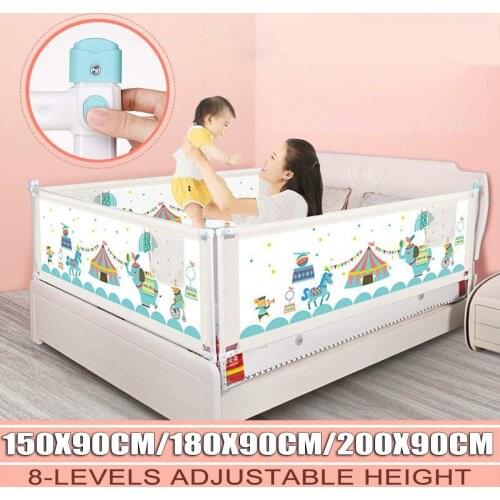 1.5M/1.8M/2M Adjustable Baby Bedguard Toddler Safety Bed Rail Guard Rail Foldable Sleep Kid Safety Gate Heighten Baby Playpens