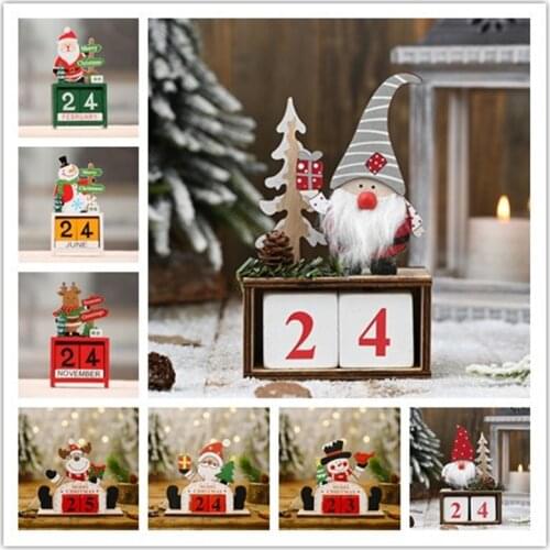 Home Christmas Decoration 2022 New Year Countdown Calendar Merry Christmas Elk Snowman Calendar Decoration Navidad 2021 Natal