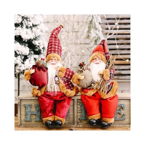 35*25cm Santa Doll Merry Christmas Family Decorations Christmas Gifts for Children Christmas 2020 Kerst Decor New Year