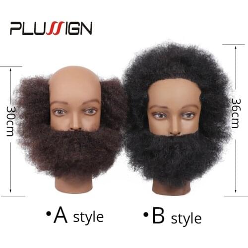 Cosmetology Manikin Head Manikin Head Doll Head With Free Clamp Male Men Practice Traning Head With 100% Afro Human Hair